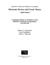 book Instructor's Resource Manual to Accompany Electronic Devices and Circuit Theory, 8E