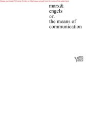 book Marx and Engels on the Means of Communication: A Selection of Texts. Ed by Y. De LA Haye