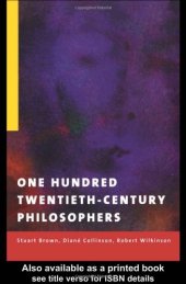 book One Hundred Twentieth-Century Philosophers