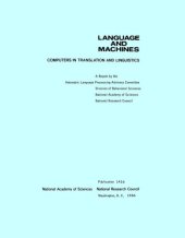 book Language and Machines; Computers in Translation and Linguistics; a Report