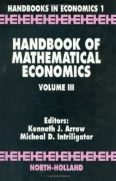 book Handbook of Mathematical Economics, Volume 3 (Handbooks in Economics)