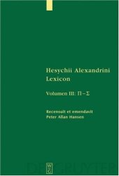 book Hesychii Alexandrini Lexicon, Volumen III: P-S