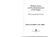 book William James and the Reinstatement of the Vague