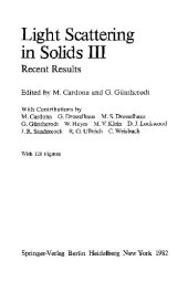 book Light Scattering in Solids III: Recent Results