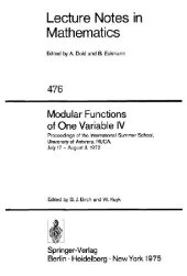 book Modular Functions of One Variable IV