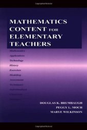 book Mathematics Content for Elementary Teachers