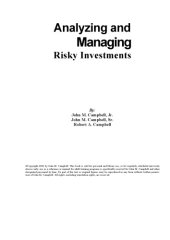 book Analyzing and Managing Risky Investments