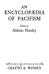 book An Encyclopædia of Pacifism