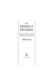 book The Poisoner's Handbook: Murder and the Birth of Forensic Medicine in Jazz Age New York   