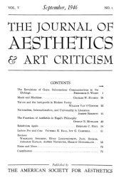 book The Journal of Aesthetics and Art Criticism, Vol. 5, No. 1 (Sep., 1946)