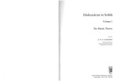 book Dislocations in Solids: Elastic Theory