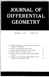 book Journal of Differential Geometry-Volume 12