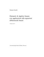 book Elementi di algebra lineare con applicazioni alle equazioni differenziali lineari