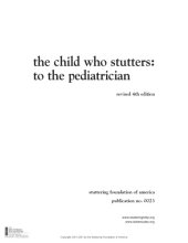 book The Child Who Stutters: To the Pediatrician (Publication)