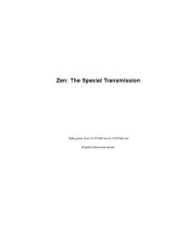 book Zen: The Special Transmission