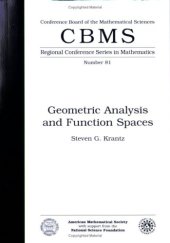 book Geometric Analysis and Function Spaces (Cbms Regional Conference Series in Mathematics)