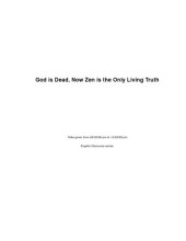 book God is Dead: Now Zen is the Only Living Truth