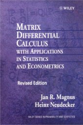 book Matrix Differential Calculus with Applications in Statistics and Econometrics, 3rd Edition