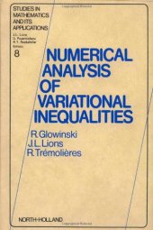 book Numerical Analysis of Variational Inequalities
