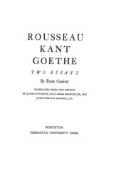 book Rousseau, Kant and Goethe