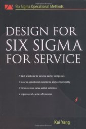 book Design for Six Sigma for Service (Six SIGMA Operational Methods)