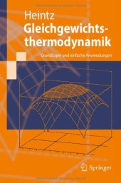 book Gleichgewichtsthermodynamik: Grundlagen und einfache Anwendungen