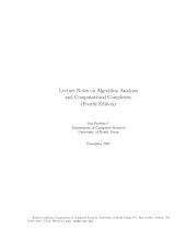 book Lecture Notes on Algorithm Analysis and Computational Complexity (Fourth Edition)