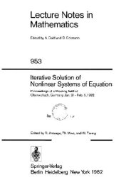 book Iterative solutions of nonlinear systems of equations: Proceedings of a meeting held at Oberwolfach