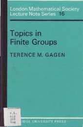 book Topics in Finite Groups