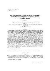 book Assessing antiviral potency of anti-HIV therapies in vivo by comparing viral decay rates in viral dynamic models