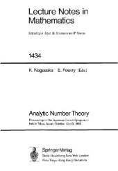 book Analytic Number Theory: Proceedings of the Japanese-French Symposium Held in Tokyo