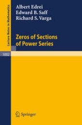 book Zeros of Sections of Power Series