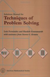 book Solutions Manual for Techniques of Problem Solving