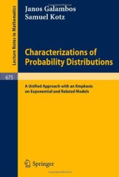 book Characterisation of Probability Distributions