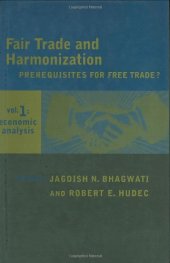 book Fair Trade and Harmonization, Vol. 1: Economic Analysis