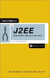 book CodeNotes for J2EE: EJB, JDBC, JSP, and Servlets