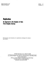 book Replication, an approach to the analysis of data from complex surveys (DHEW publication ; no)