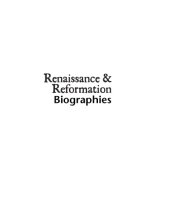 book Renaissance and Reformation, Biographies, Volume 2,  L - Z 