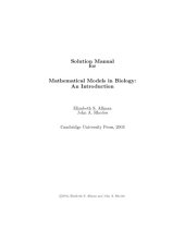 book Solutions Manual for Mathematical Models in Biology