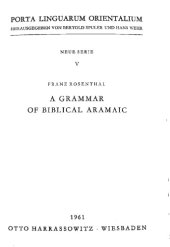 book A Grammar of Biblical Aramaic