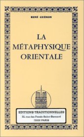 book La métaphysique orientale