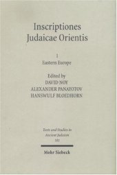 book Inscriptiones Judaicae Orientis. Band I: Eastern Europe