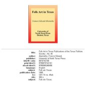 book Folk Art in Texas (Publications of the Texas Folklore Society)