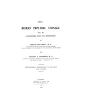 book Roman Imperial Coinage, Volume III: Antoninus Pius to Commodus