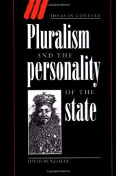 book Pluralism and the Personality of the State (Ideas in Context)