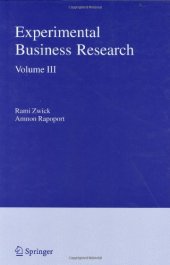 book Experimental Business Research: Volume III: Marketing, Accounting and Cognitive Perspectives