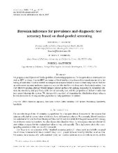 book Bayesian inference for prevalence and diagnostic test accuracy based on dual-pooled screening