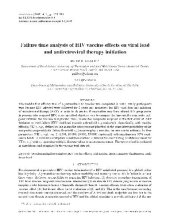 book Failure time analysis of HIV vaccine effects on viral load and antiretroviral therapy initiation