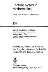 book Information, weight of evidence, the singularity between probability measures and signal detection