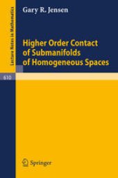 book Higher Order Contact of Submanifolds of Homogeneous Spaces